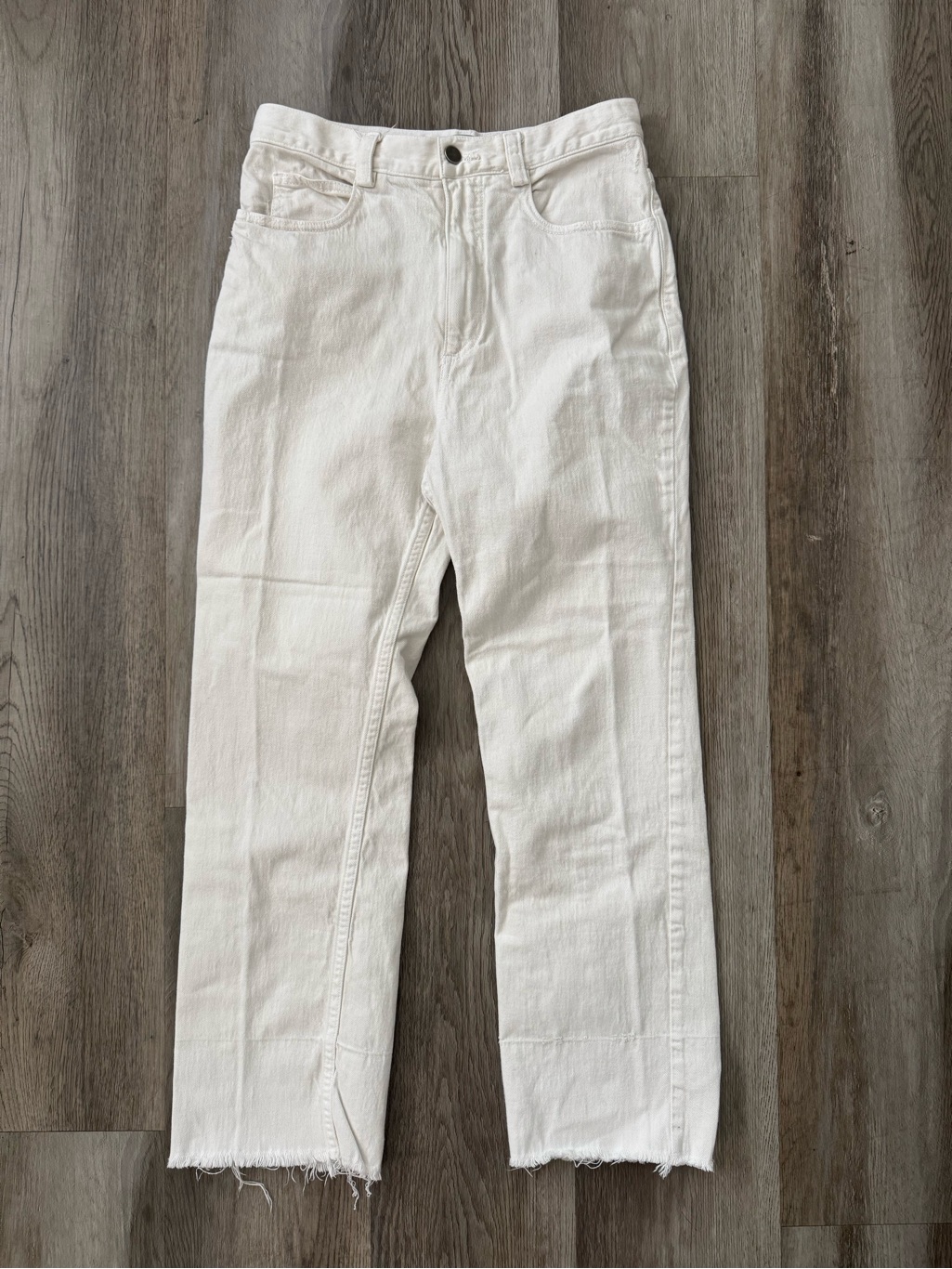 Rachel Comey Ivory High Rise Straight Crop Jeans 6